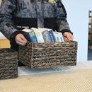 Rectangular Wicker Storage Basket, Dark Water Hyacinth Basket With Inside Handles Shelves Kitchen Office Desk (Large) by GreenHaven Gardens