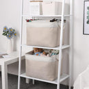 Bidtakay Beige Storage Basket Large Fabric Cloth Baskets [2-Pack] Tall Rectangular Shelf Baskets 16X11.8X11.8 in Canvas Collapsible Storage Bins with Handles for Organizing Living Room(White&Beige) by TinyTreasures Baby Boutique