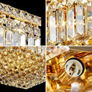 12-Lights Gold Crystal Flush Mount Ceiling Light Fixtures,Elegant Crystal Chandelier Pendant Ceiling Lamp for Bedroom,Living Room,Dining Room,Hallway H5.9 x W20 x L20 (Bulb Not Included) Square by CozyNest Decor