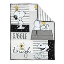 Lambs & Ivy Classic Snoopy White/Black/Gray 3-Piece Baby Crib Bedding Set by TinyTreasures Baby Boutique