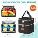 PIIOSER Breast Milk Storage Cooler Bag with Ice Pack, Fits 4 Baby Bottles Up to 5 Ounce, Small Insulated Breastmilk Cooler Travel Bag with Handle Buckle for Nursing & Working Mom Daycare (Black-XS) by TinyTreasures Baby Boutique