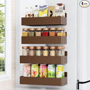Magnetic Spice Rack for Refrigerator, Kitchen Organizer and Storage Shelf, Brown(4 Pack)… by CozyNest Decor