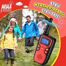 Wishouse Walkie Talkies for Kids Rechargeable Long Range,Xmas Birthday Gift for 4 5 6 7 8 9 Year Old Boys Girls,Hiking Gear Camping Games Cool Toys with NOAA,SOS Siren,Lamp,Lanyards,Easy to Use,2 Pack by TinyTreasures Baby Boutique