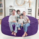 6FT Bean Bag Chair, Large Bean Bag Chairs with Memory Foam Filled, Fluffy Beanbag Sofa with Dutch Velvet Cover, Round BeanBag Chairs for Living Room, Playroom - Purple by TinyTreasures Baby Boutique