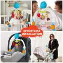 Baby Stroller Arch Toy with Relaxing Music & Lights - Adjustable Activity Arch & Play Accessories - Baby Bouncer Toy Bar, Carseat, Crib, Stroller Hanging Toys for Infants 0 Months Old & Up by TinyTreasures Baby Boutique