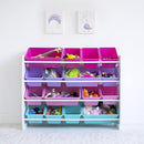 Humble Crew Supersized Toy Storage Organizer with 16 Removable Bins, White/Blue/Pink/Purple – Large Toy Storage for Toddlers Ideal for Kids' Rooms, Playrooms, and Nurseries - Modern Toy Bins for Kids by TinyTreasures Baby Boutique