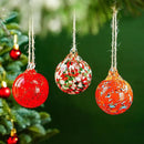 Set of 3 Blown Glass Christmas Ornament Balls for Christmas Tree Decor Glass Gazing Balls for Garden Patio Decor Glass Hanging Xmas Ornament Balls Gifted Box by GreenHaven Gardens