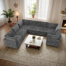 Modular Sectional Sofa with Chaise U Shaped Sectional Couch for Living Room, 7-Seater Comfy Cloud Couches, Plush Corduroy, Gray by CozyNest Decor