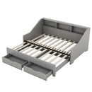 Daybed Frame With Storage Bookcases, 2 Drawers, Charging Station