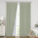 Vision Home Soft Green Pinch Pleated Full Blackout Curtains Linen Blended Room Darkening Window Curtains 112 inch for Living Room Bedroom Thermal Insulated Pinch Pleat Drapes with Hooks 60" Wx112 Lx1 by CozyNest Decor