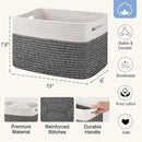 4 Pack Storage Baskets for Organizing, Woven Baskets for Shelves - Perfect for Toys, Books, Towels, and Clothes, Durable Gift Basket Bins Toy Storage, 13''Lx9''Wx7.8''H, Black & White by CozyNest Decor
