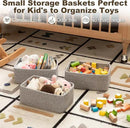 3 Pack Small Storage Baskets for Organizing, Cute Woven Decorative Gift Baskets for Shelves, Mini Closet Organizer Bins with Handles, 11.81''Lx7.87''Wx4.72''H-Grey by CozyNest Decor