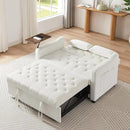 3-in-1 Convertible Sleeper Sofa Bed, Pullout Couch with 360° Swivel Side Table, Modern Chenille Fabric, Easy to Assemble, Folding Loveseat Sofa Bed for Living Room & Guest Room by CozyNest Decor