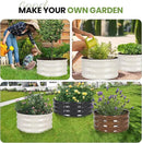 G GOOD GAIN Round Raised Garden Bed - 3Pcs 2x2x1ft Galvanized Steel Planter Boxes Outdoor with Rubber Edge Trim | Metal Raised Beds for Gardening Vegetables Flowers Fruits Herbs (White) by GreenHaven Gardens