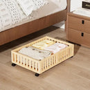 Bamboo Under Bed Storage with Wheels (2-Pack) – Rolling Underbed Shoe Organizer Box for Shoes, Blankets, Toys, Clothes Container Space-Saving Organizer Bins for Bedroom, Closet, Dorm, Nursery by CozyNest Decor