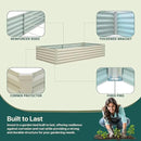 Raised Garden Bed 8×4×1.5FT, Galvanized Raised Garden Beds Outdoor for Vegetables Flowers Herbs, Large Deep Root Planter Box, Tall Raised Garden Bed with 3ftx30ft Weed Barrier Fabric, Beige by GreenHaven Gardens