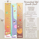 Personalized Kids Growth Chart - 12 Designs, 13oz Vinyl Height Measurement ft. cm, inches Chart for Toddlers - Ruler for Kids by TinyTreasures Baby Boutique
