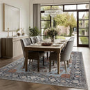 9x12 Area Rug Living Room Rugs, Stain Resistant Washable Rug, Vintage Large Non-Slip Backing, Low Pile Lightweight Print Rug for Bedroom Dinning Room Home Office (Blue/Gray) by TinyTreasures Baby Boutique