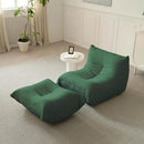 Luxury Ottomans, Modern Square Foot Rest for Sofa Couch Chair, Lazy Floor Seating, Fireside Bean Bag Chair, Tatami Sofa Lounger for Living Room, Bedroom, Office, Green by CozyNest Decor