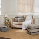 REDEARTH · Tufted Pouf Ottoman with Filler Textured Storage Cube Bean Bag Pouffe Footrest for Living Room, Bedroom, Nursery, Kidsroom; 100% Cotton (17.5"X17.5"X17.5", Chevron Gage) by CozyNest Decor