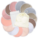 wegreeco Nursing Breast Pads (14 Pack) + Laundry Bag & Travel Storage Bag, 4.7 inch - Washable & Reusable Breastfeeding Nursing Pads (Mild, Large, Contoured Shape) by TinyTreasures Baby Boutique