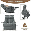 Power Lift Chair Recliners for Elderly, Overstuffed Electric Lift Recliner Chair with Widened Footrest Side Packets for Living Room Bedroom by CozyNest Decor