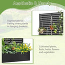 Trellis for Climbing Plants Outdoor，Mental Garden Bed with Drainage Holes Outdoor Privacy Screen Design Tall planters for herb Flower Vegetables 73"x35"x16", Black-Louvered by GreenHaven Gardens