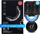 MOON LED Teeth Whitening Kit - Gentle Teeth Whitener Device, 56 White Strips, USB Charger & Travel Case - Blue Light Whitening Tray Removes Stains & Whitens Up to 12 Shades in 2 Weeks (4 Piece Kit) by CozyNest Decor