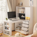 L Shaped Desk with Charger and Drawers