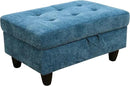 Ottoman Rectangular Storage Ottoman Bench, Flannel Footrest Stool Footstool with Lid for Living Room, Bedroom, Entryway, Blue, 34"x22.8"x17.5" by CozyNest Decor