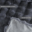 Cozy Faux Fur Throw Blanket for Couch Warm Fuzzy Throw Blanket, Soft Plush Thick Bubble Blankets for Bedroom and Living Room, Furry Luxury Blanket, 50 x 60, Grey by CozyNest Decor
