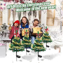 Libima 4 Pcs Solar Christmas Tree Garden Stake Lights Solar Outdoor 30 Inch Waterproof 80 LED Landscape Lights with 4 Bows 100 Artificial Berries and Ribbon for Xmas Decor Party Yard Patio Pathway by GreenHaven Gardens