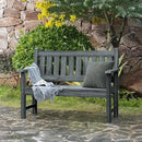 Outdoor Bench, 2-Person Garden Bench, Poly Lumber Patio Bench for Outdoors, Porch, and Park (Dark Grey) by GreenHaven Gardens