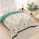 Boho Throw Blanket for Bed, 100% Cotton Soft Rustic Quilt Fall Blanket, 90"x98" Floral Printed Farmhouse Decor Bed Blankets, All Season Rustic Reversible Bohemian Throw Quilt by CozyNest Decor