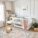 Lahome Boho Washable Living Room Area Rug - 3x5 Small Pink Rugs for Bedroom Non-Slip Throw Nursery Kids Room Rug, Vintagel Print Carpet Rug for Kitchen Office Bathroom Laundry Room (Pink, 3'x5') by TinyTreasures Baby Boutique