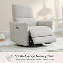 CHITA Power Recliner Chair Swivel Glider, FSC Certified Fabric Living Room Nursery Reclining Sofa Chair with Lumbar Support, Dove Grey by CozyNest Decor