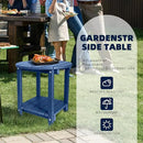Adirondack Round Outdoor Side Table 2-Tier Storage Patio Side Table, HDPE End Tables for Backyard Pool Porch Garden Lawn (Blue) by GreenHaven Gardens