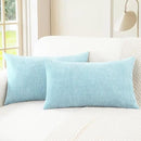 CaliTime Throw Pillow Covers Decorative 16 X 26 Inches Pack of 2 Cozy Chenille Cushion Cases for Couch Sofa Bed Living Room Home Light Blue Grey by CozyNest Decor