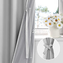 XWZO 100% Blackout Window Curtains - Rod Pocket Thermal Insulated & Completely Room Darkening Black Liner Window Panels with Tiebacks for Bedroom/Living Room, Light Grey, W70 x L63, Set of 2 by TinyTreasures Baby Boutique