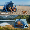 ACACIA Beach Tent Sun Shelter | 4-Person Portable Camping Tent with UPF 50+ Protection | Easy Setup Pop up Sun Shade | 10×10ft Privacy Sunshade for Camping & Backyard by TinyTreasures Baby Boutique