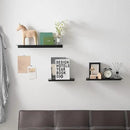 JOOM Black Floating Shelves for Wall Storage, Metal Wall Shelves for Living Room, Bathroom, Kitchen, 16” Display Shelves for Collectibles(2 PCS) by CozyNest Decor