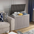 45 Outdoor Storage Box, Waterproof Resin Deck Box with Side Handles, Lockable Outdoor Bench for Indoor & Outdoor Use, Storage Bin for Patio Cushions, Garden Tools, Package Delivery, Grey by CozyNest Decor