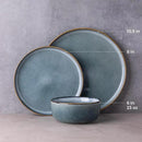 GBHOME Ceramic Dinnerware Sets for 4, 12 Pieces Stoneware Plates and Bowls Sets, Reactive Glaze Dishes -Scratch Resistant, Dishwasher&Microwave Safe, Space Blue by CozyNest Decor