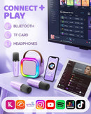 IROO Mini Karaoke Machine for Kids, 2025 TOP Toys Birthday Gifts Ideas for Girls Ages 4, 5, 6, 7, 8, 9, 10, 12+ Years Old, Portable MP3 Player with 3 Wireless Mics for Party by TinyTreasures Baby Boutique