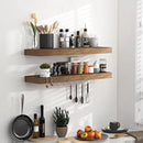 Fun Memories Floating Shelves - 24 Inch Rustic Wooden Wall Shelves - Extra Deeper & Thicker Wall Mounted Storage Shelf for Living Room, Kitchen, Farmhouse - 24"x 9"x 1.6" 2Pack, Walnut by CozyNest Decor