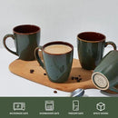 Coffee Mug 16 oz, Ceramic Coffee Mugs Set of 4, Reactive Glaze Mug for Latte/Tea/Cappuccino, Large Stackable Mug Set for Men, Women, Dad, Mom, Dishwasher & Microwave Safe, Brown Green by CozyNest Decor