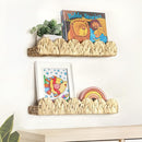 AELS Scalloped Nursery Bookshelf, Set of 2, Picture Ledge Shelf for Wall Decor, Woven Natural Water Hyacinth Floating Shelves for Books, Toys, Photo Frames, Nursery, Boho Modern Farmhouse Book Shelf by TinyTreasures Baby Boutique