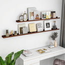 Solid Ash Wood Picture Ledge Shelf, 36 Inch Floating Shelves with Lip Set of 2, Photo Ledge Shelf Nursery Bookshelf Wall Mounted for Living Room Bedroom Decor, Walnut by TinyTreasures Baby Boutique