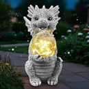 Solar Garden Outdoor Statues 7.2" Resin Dragon Statues Holding Magic Ball with Solar Lights,Lawn Decor for Patio, Balcony, Yard Ornament,Unique Gifts for Mom Grandma Housewarming by GreenHaven Gardens