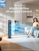 Dreo Tower Fan for Bedroom, 25ft/s Velocity Quiet Floor Fan, 90° Oscillating Fans for Indoors with 4 Speeds, 4 Modes, 8H Timer, Standing Fans, Bladeless Fan, Black, Nomad One (DR-HTF007) by CozyNest Decor